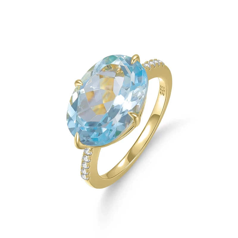 Cocktail rings with large oval gemstones amethyst topaz citrine lemon quartz mystic quartz