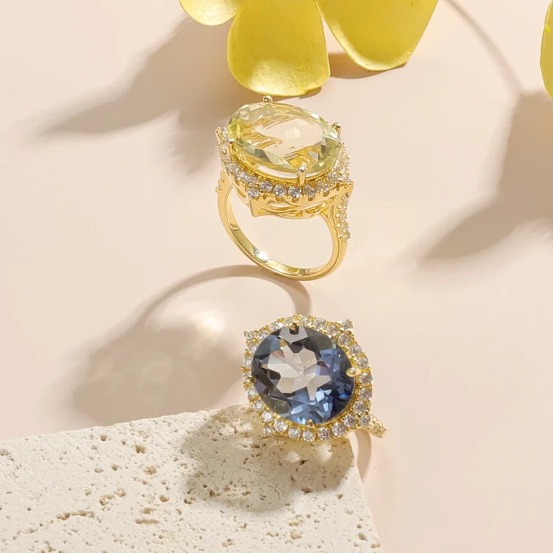 Mystic quartz ring engagement ring with a large blue mystic quartz propose ring unique ring