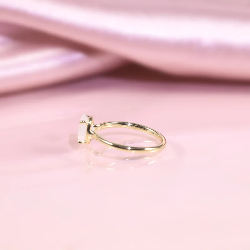 Moonstone birthstone ring simple and dainty oval moonstone ring affordable engagement ring