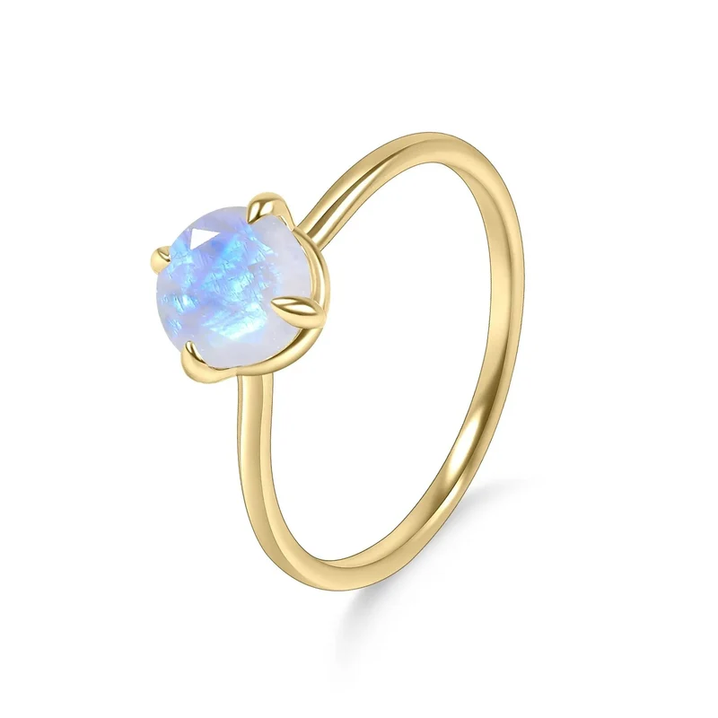 Moonstone crystal ring minimalist with a round moonstone moonstone boho ring gemstone ring