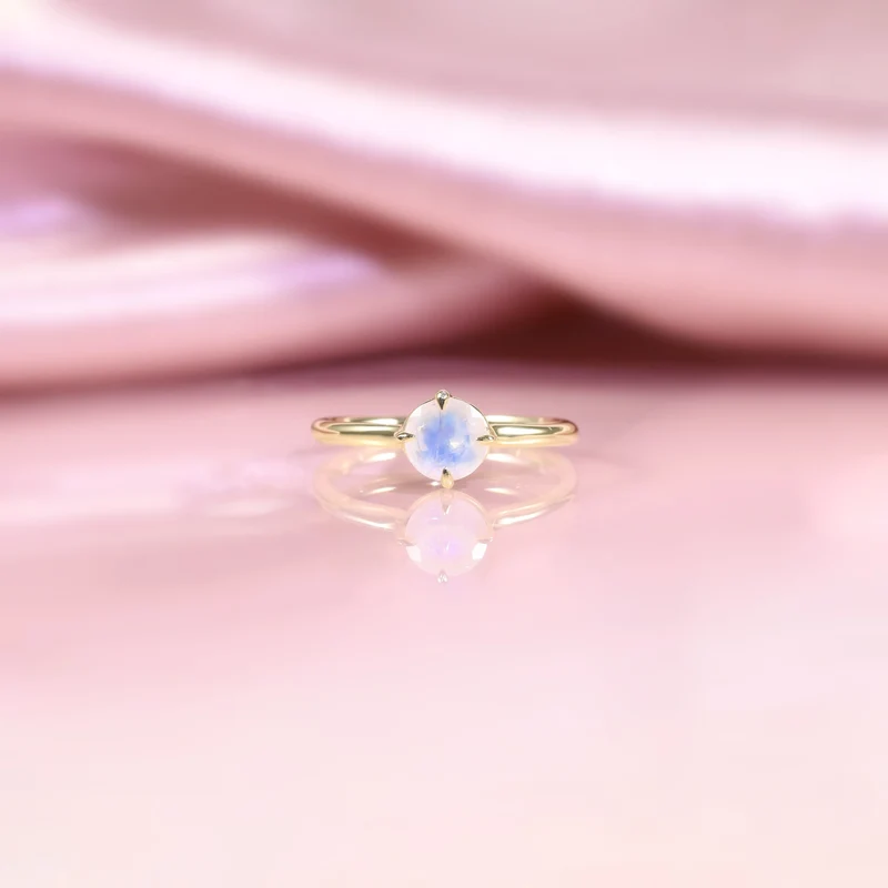 Moonstone crystal ring minimalist with a round moonstone moonstone boho ring gemstone ring
