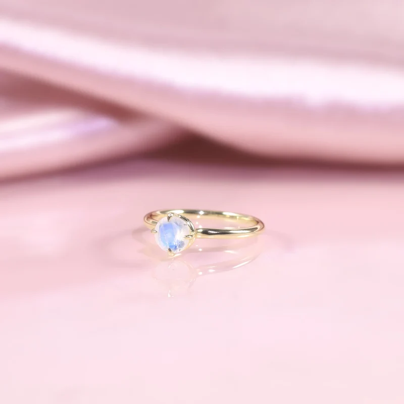 Moonstone crystal ring minimalist with a round moonstone moonstone boho ring gemstone ring