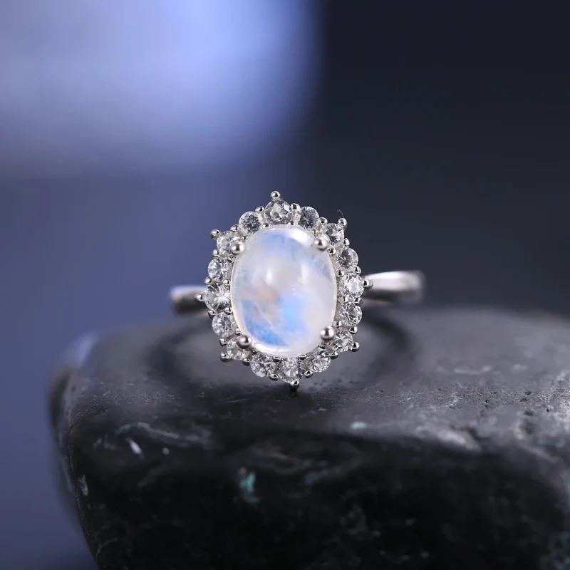 Moonstone engagement ring with a large moonstone oval engagement ring huge moonstone ring