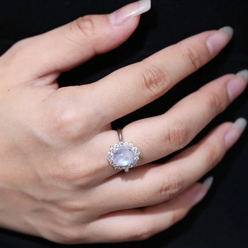 Moonstone engagement ring with a large moonstone oval engagement ring huge moonstone ring