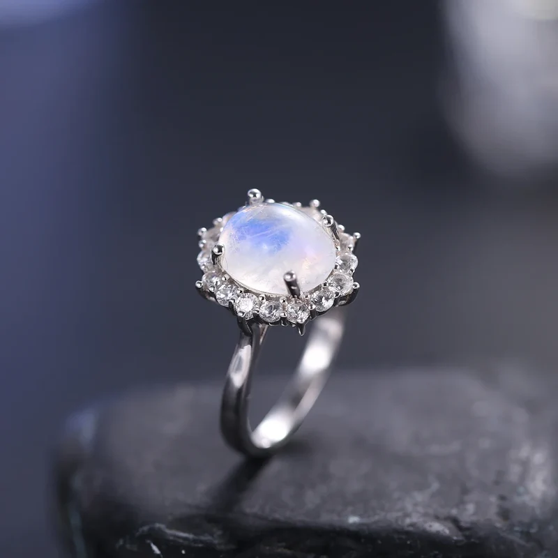 Moonstone engagement ring with a large moonstone oval engagement ring huge moonstone ring