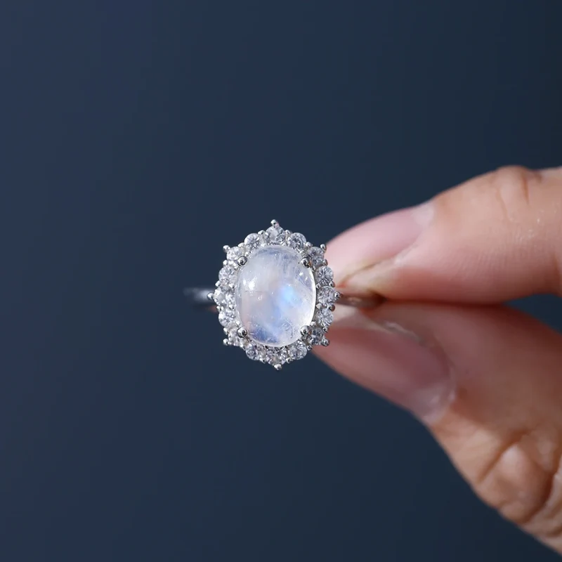 Moonstone engagement ring with a large moonstone oval engagement ring huge moonstone ring