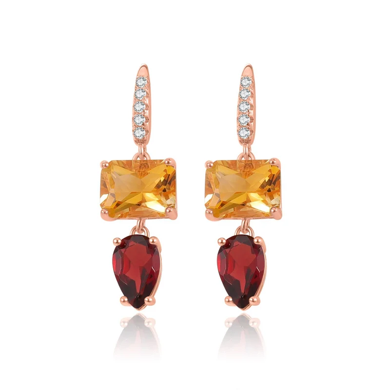 Citrine drop earrings gold stud earrings crystal drop earrings trendy earrings funky earrings