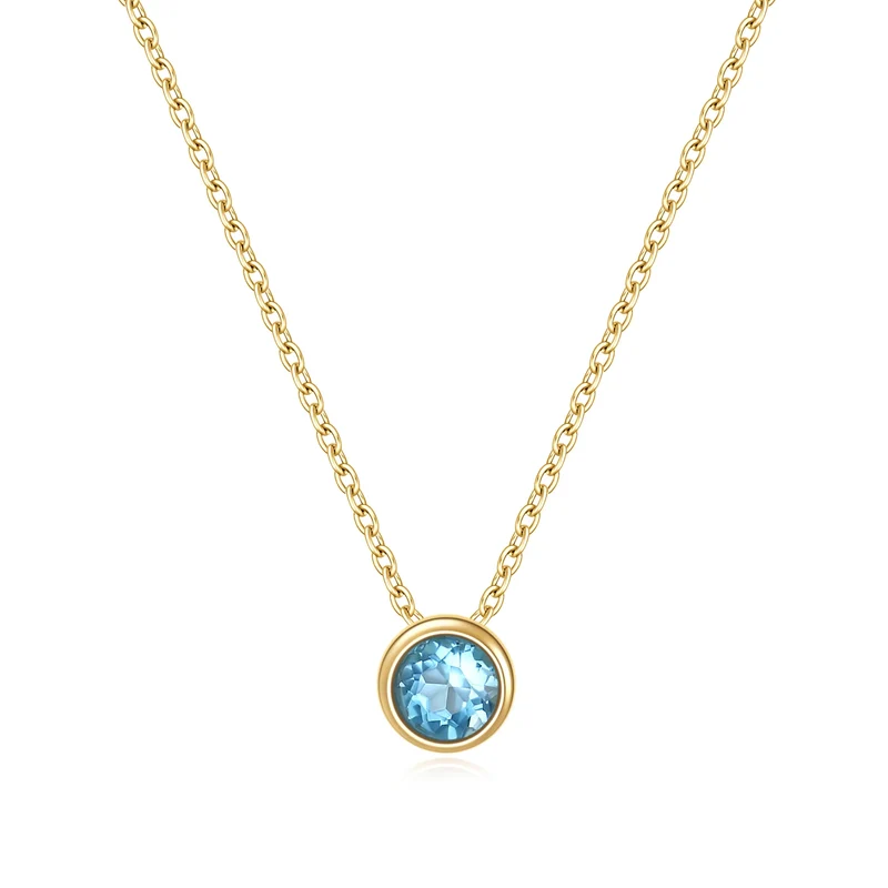 Topaz necklace simple and tiny birthstone necklace for mom