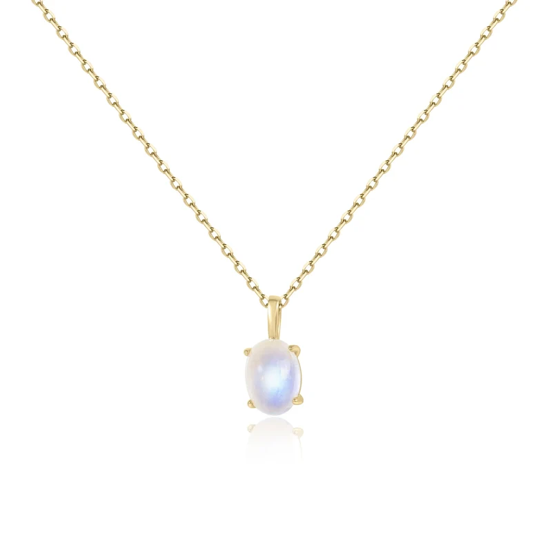 Necklace with a moonstone classic and simple birthstone necklace for mom