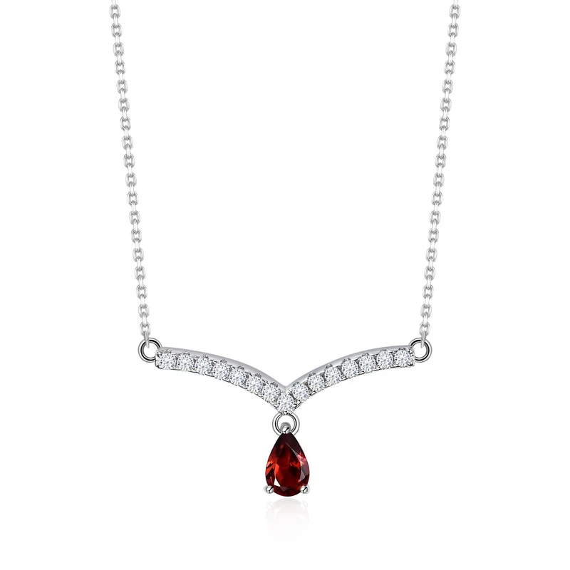 V-shape moonstone necklace curved bar necklace gift for her birthstone necklace