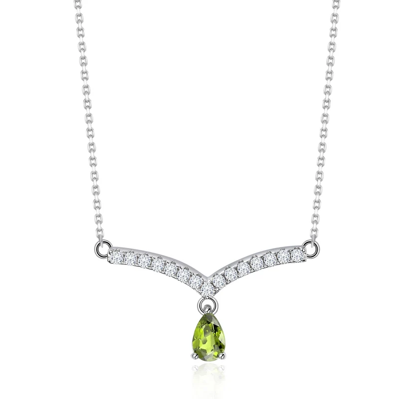 V-shape moonstone necklace curved bar necklace gift for her birthstone necklace