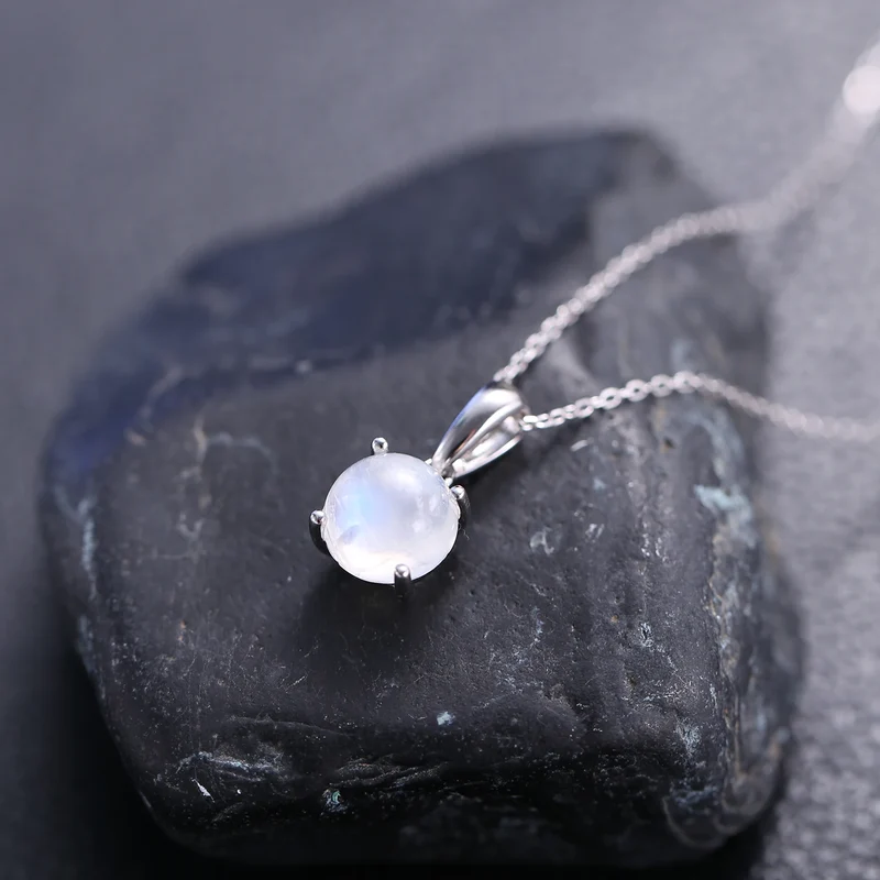 Real moonstone necklace simple and dainty June Birthstone necklace for women