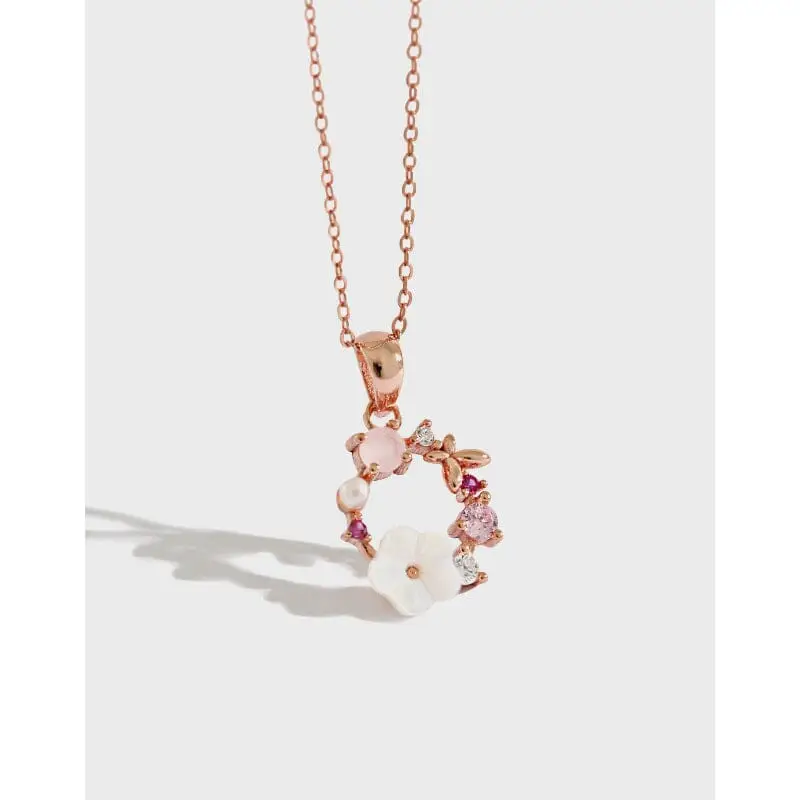 Collier Pendentif Rose Fleur