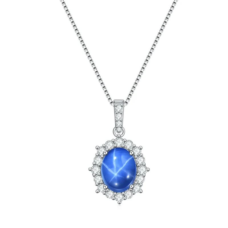 Star sapphire necklace lab-created vintage-style grandma necklace