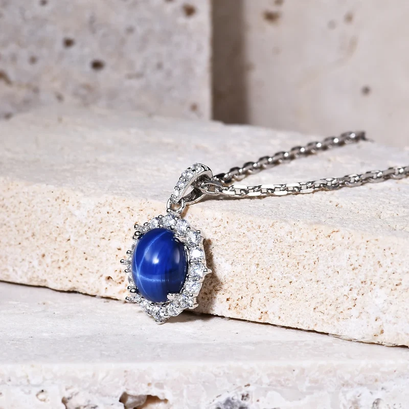 Star sapphire necklace lab-created vintage-style grandma necklace