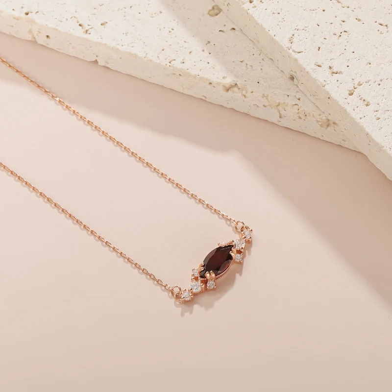 Garnet stone necklace with a natural garnet necklace for a woman