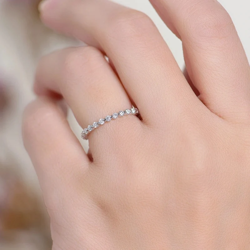 Moissanite eternity band