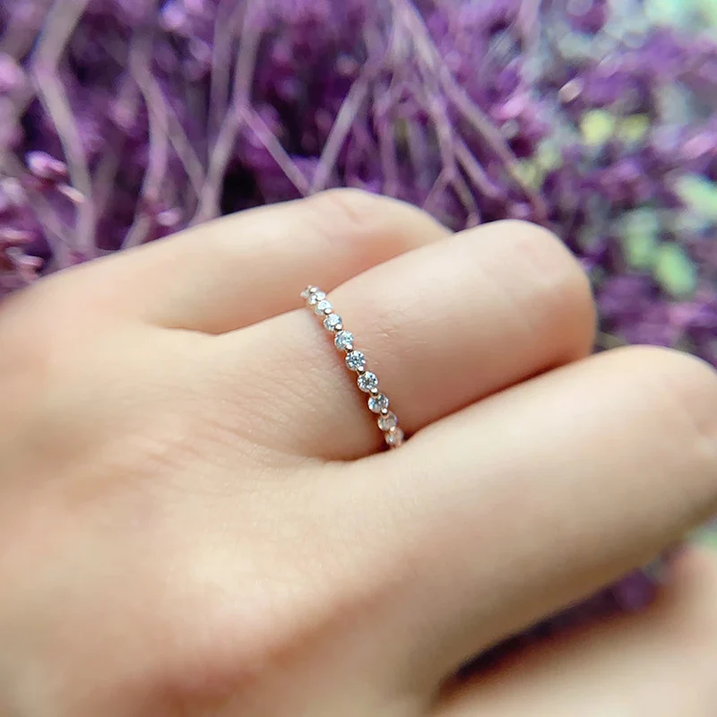 Moissanite eternity band