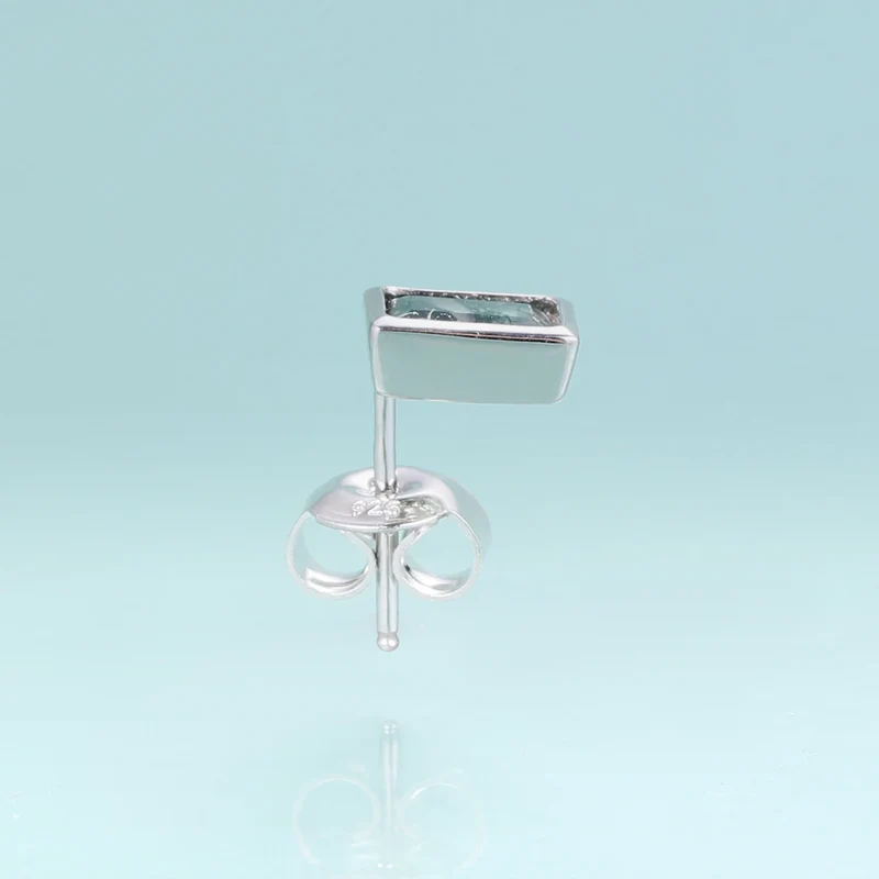Moss agate earring studs with rectangle moss agate natural green moss agate