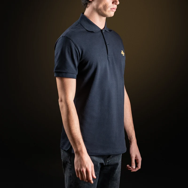 Navy Blue Cotton Piqué polo shirt