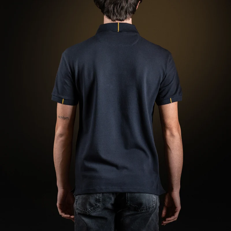 Navy Blue Cotton Piqué polo shirt