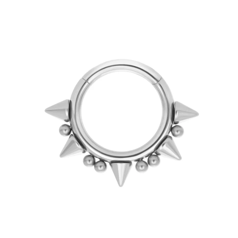 14g spike septum ring black silver gold with 5 spikes spike septum piercing