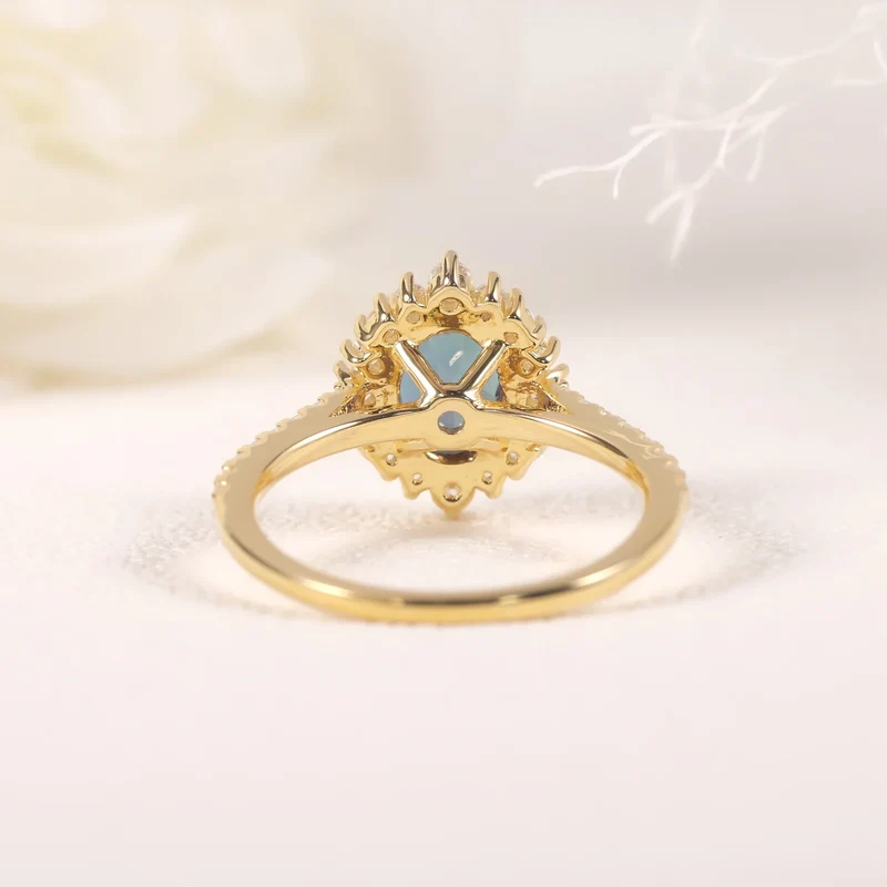 June birthstone alexandrite ring with diamond cz and oval alexandrite