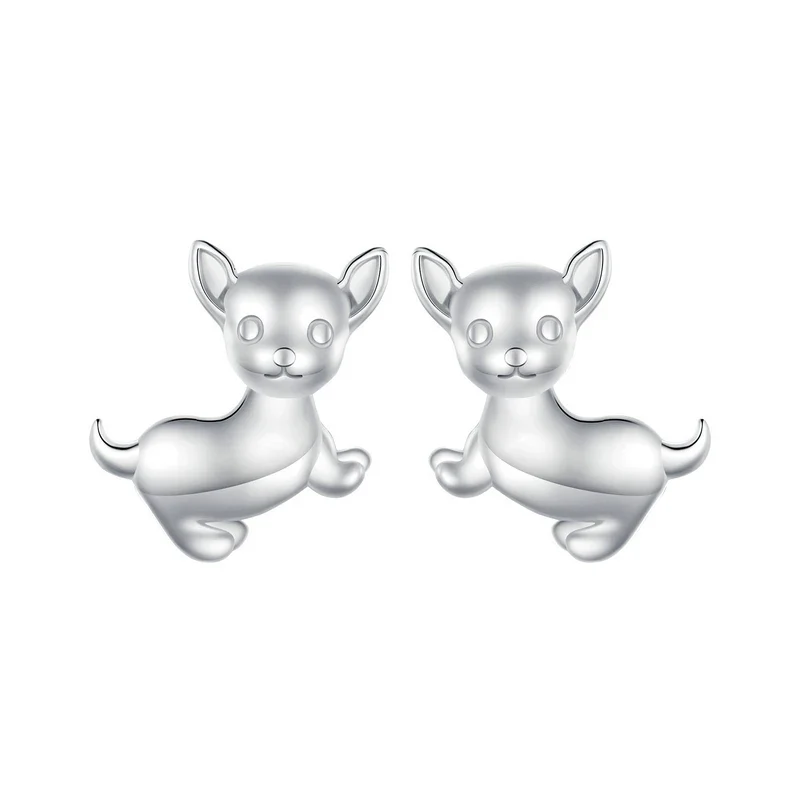Chihuahua earrings stud earrings silver dog earrings