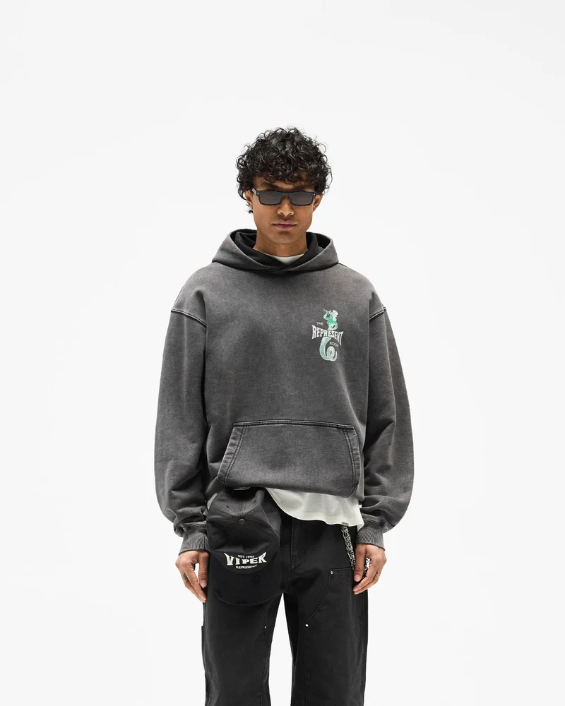 Represent x The Viper Room Dice Hoodie - Vintage Grey