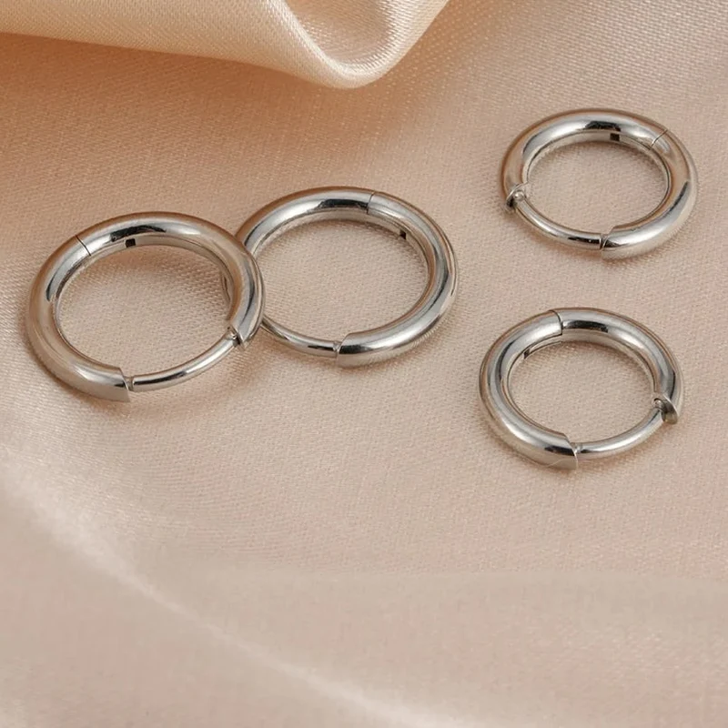 Helix piercing ring minimalist huggie hoops implant grade titanium 2 pieces
