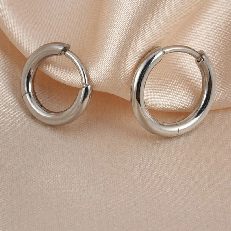 Helix piercing ring minimalist huggie hoops implant grade titanium 2 pieces