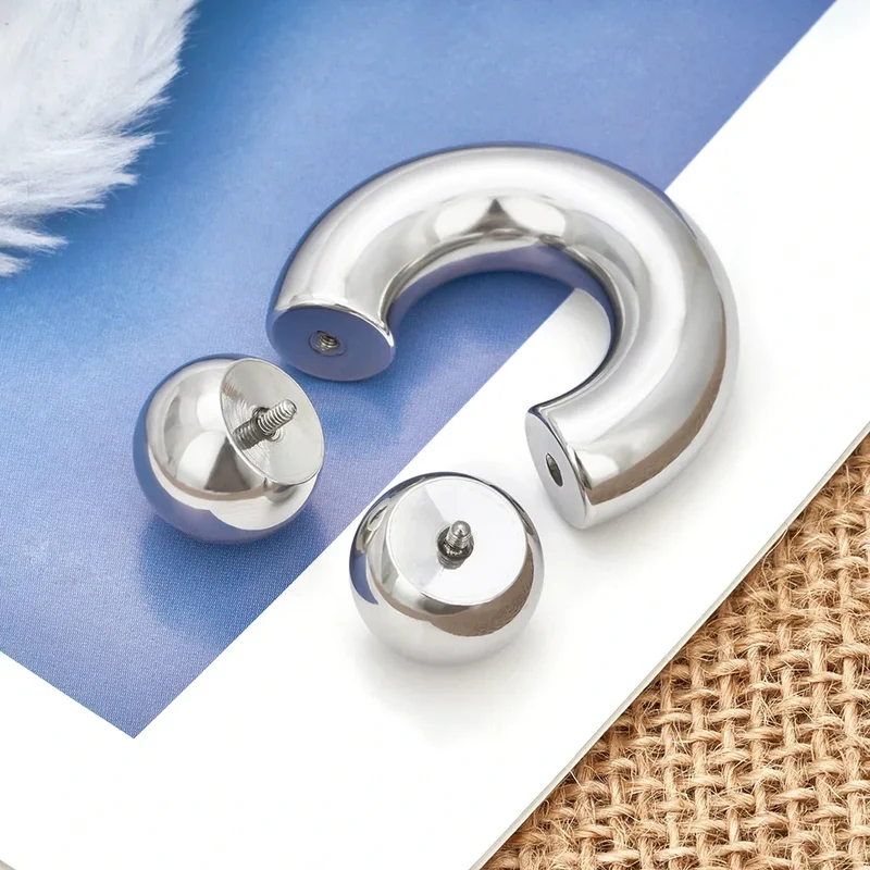 Large gauge septum piercing horseshoe barbells titanium large gauge earring 0G 2G 4G 6G 8G
