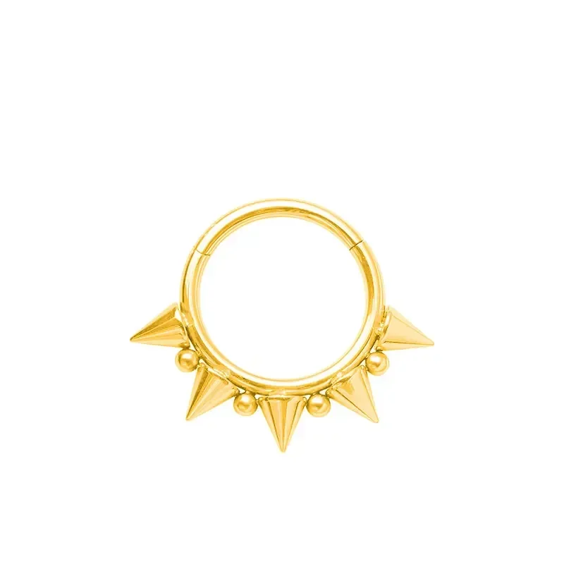 Spike septum ring black gold silver brown purple blue pink 16G 14G titanium nose clicker