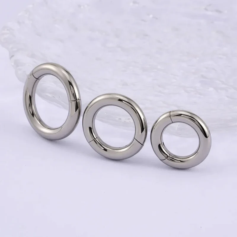 Large gauge piercing septum piercing implant-grade titanium 2G 4G 6G 8G 12G hinged segment ring