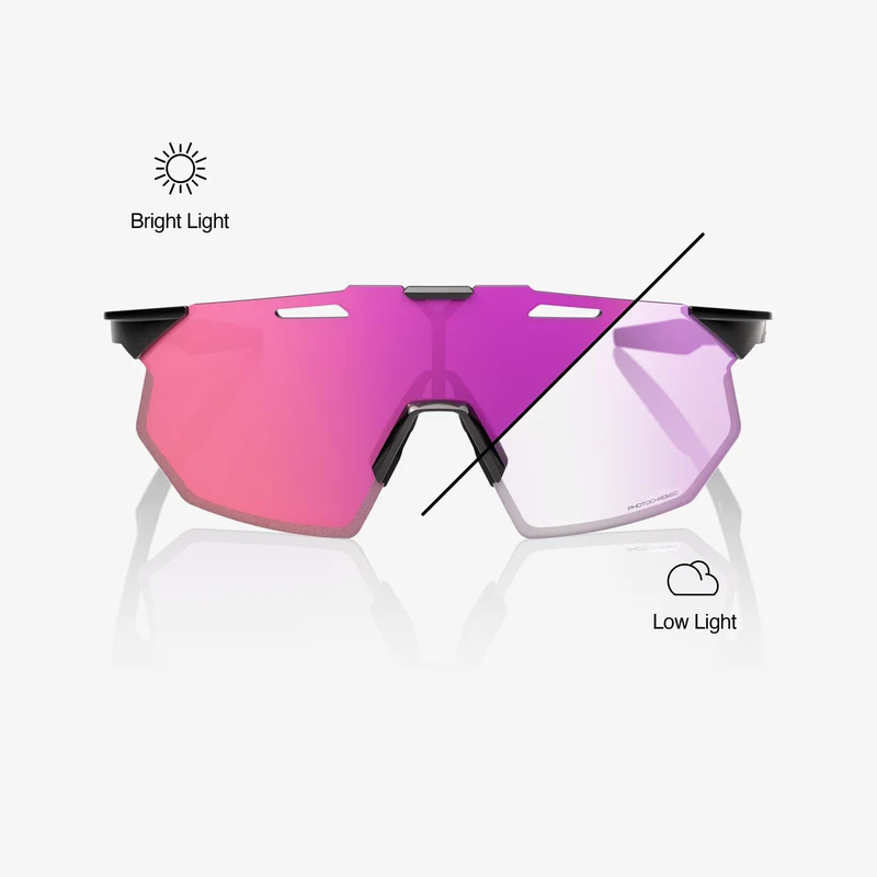 HYPERCRAFT SQ - Gloss Black - Photochromic Purple Mirror