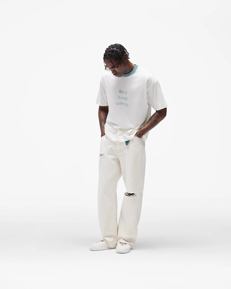 Busy Doing Nothing T-Shirt - Flat White