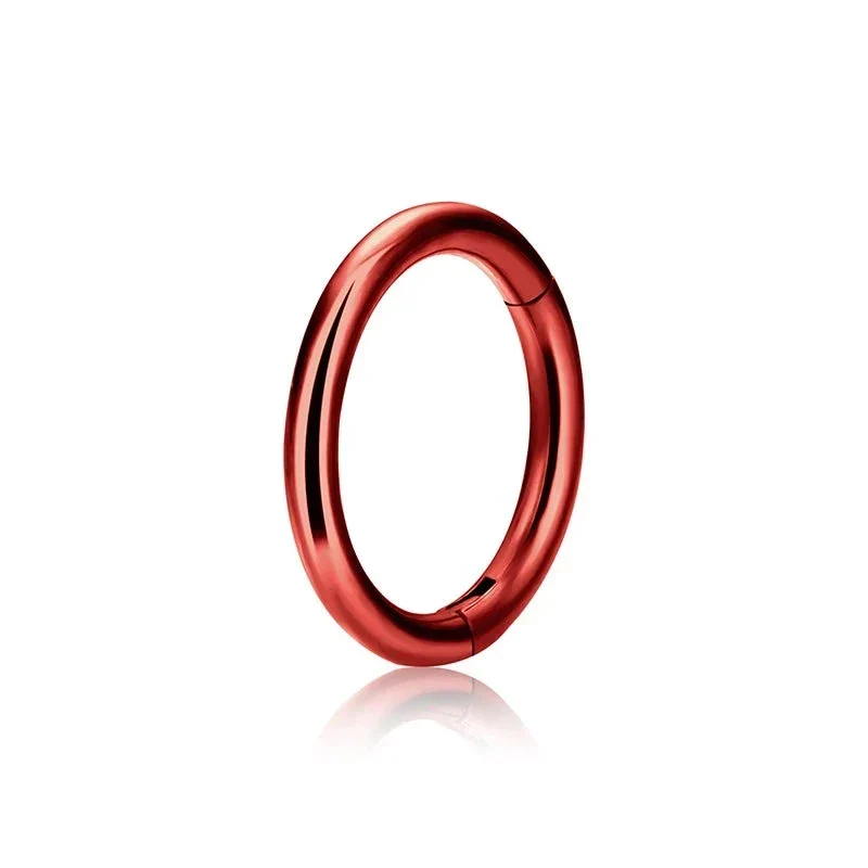 Hoop nose piercing red green purple blue ear piercing lip piercing titanium hinged segment clicker 16G 18G 20G
