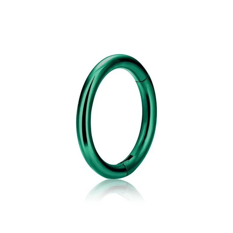 Hoop nose piercing red green purple blue ear piercing lip piercing titanium hinged segment clicker 16G 18G 20G