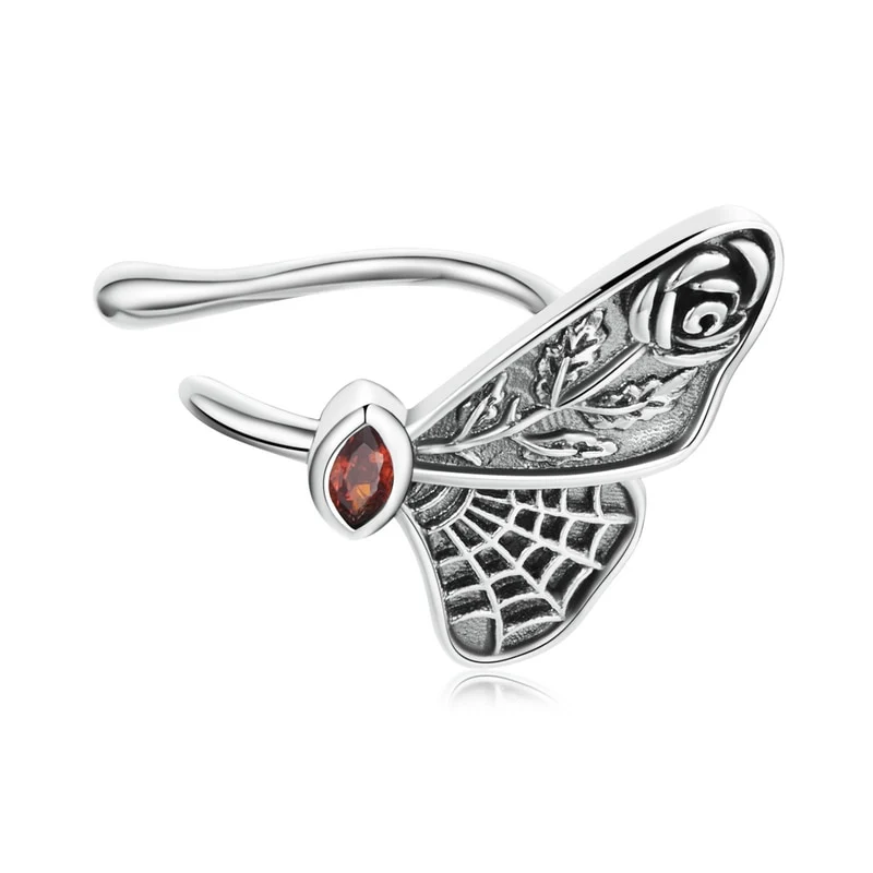 Butterfly ear cuff vintage style in 925 sterling silver