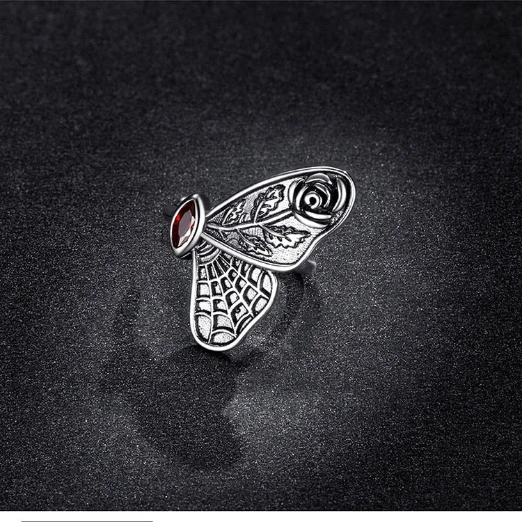 Butterfly ear cuff vintage style in 925 sterling silver