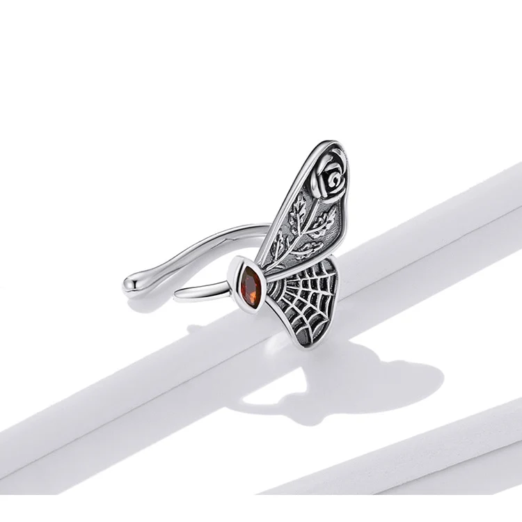 Butterfly ear cuff vintage style in 925 sterling silver