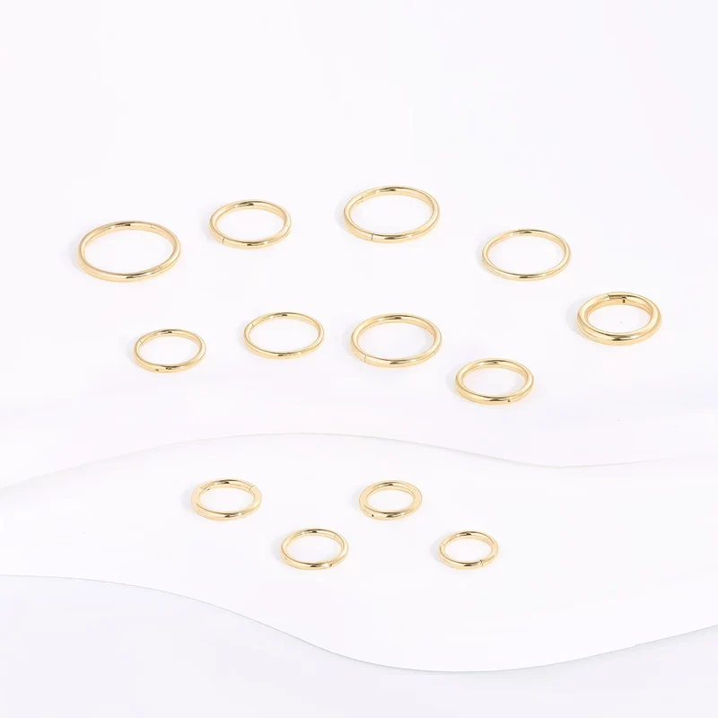 14K gold nose ring hoop seamless ring lip ring hoop earring septum ring 16G
