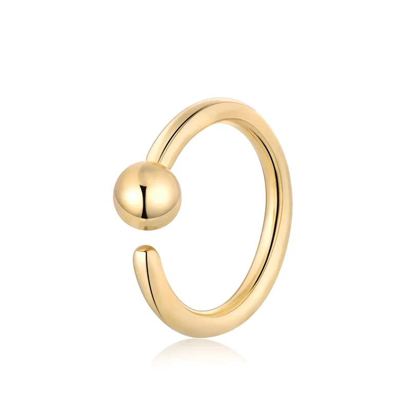14K gold captive bead ring nose ring ear piercing 16G 8mm