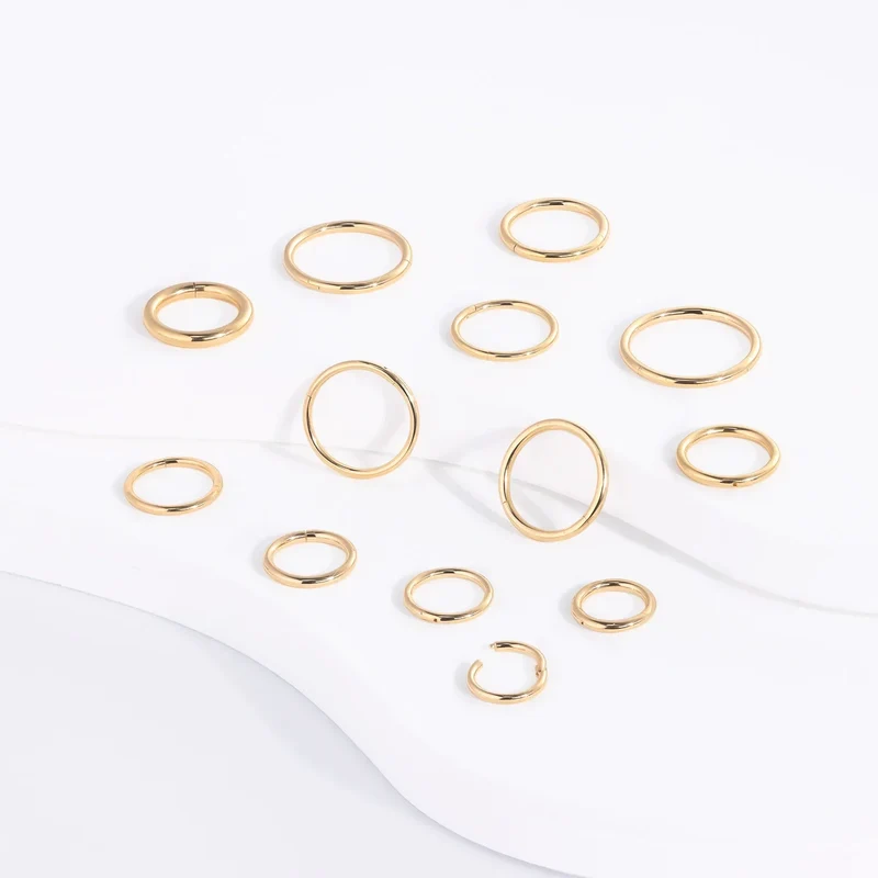 18K gold nose ring nose clicker ring solid gold septum ring lip ring ear piercing 16G 18G 20G
