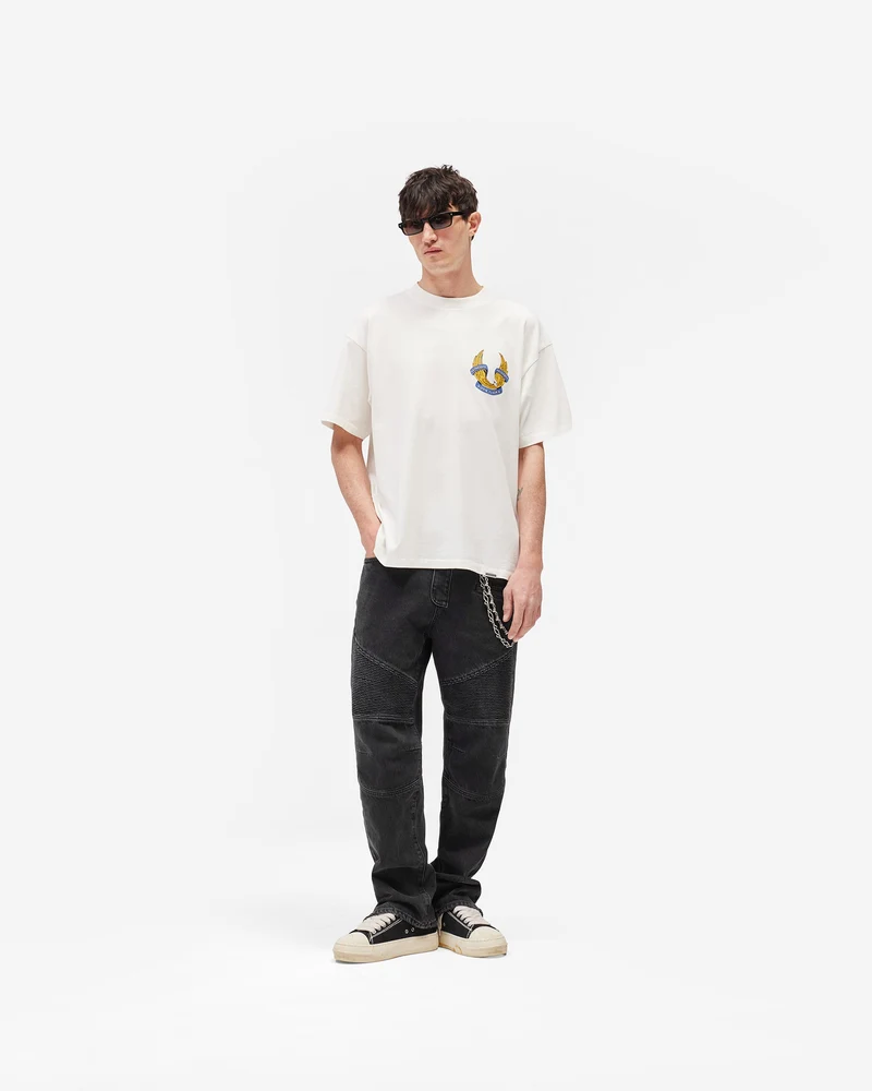 Represent X Belstaff Born To Bike T-Shirt - Flat White