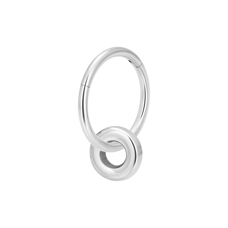 Dangle septum ring with a small circle 16G titanium septum clicker
