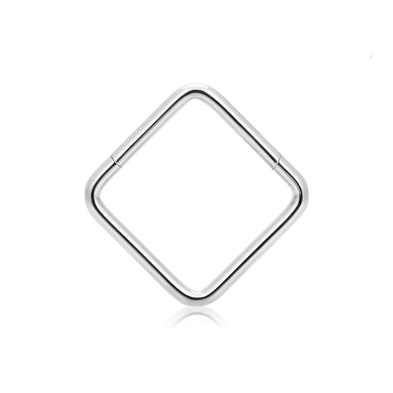 Square septum ring 16G titanium septum clicker