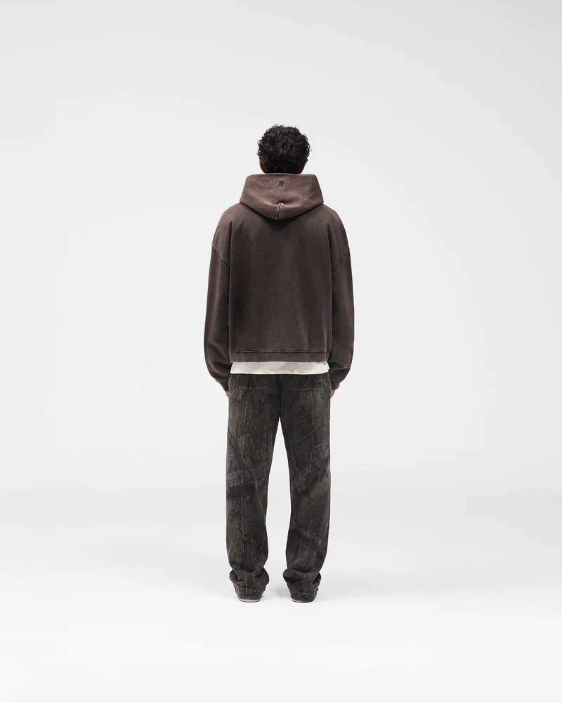 Initial Boxy Hoodie - Coffee