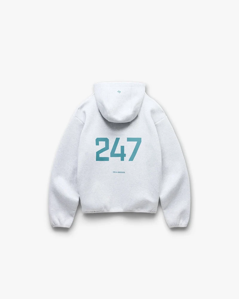 247 Form Zip Hoodie - Grey Marl