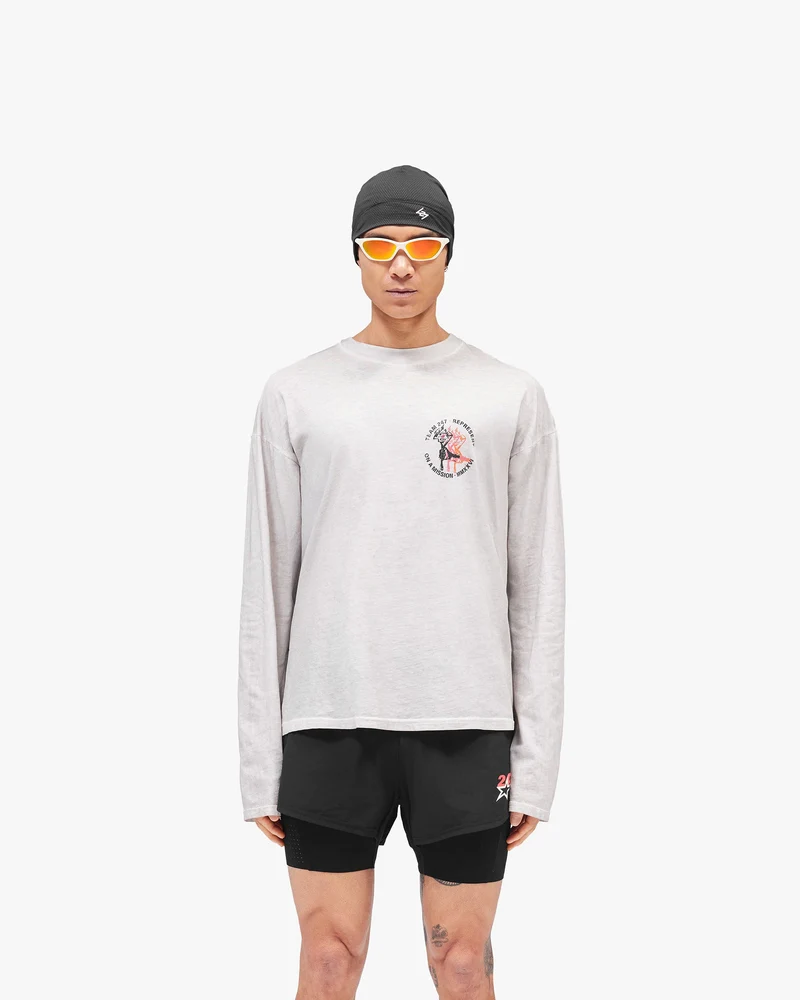 247 Torch Boxy Long Sleeve T-Shirt - Bleach Wash